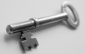 Antique silver key